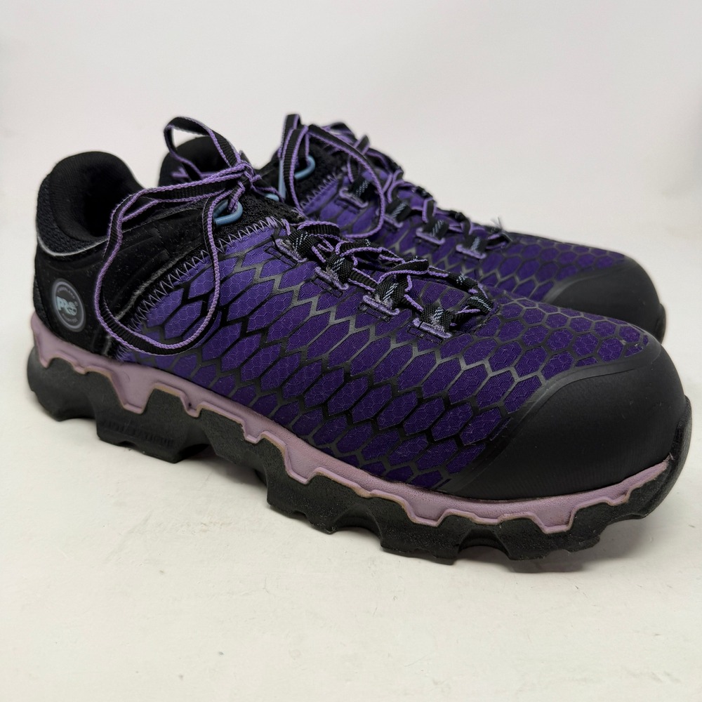 Timberland PRO Work Shoes Womens 8 Powertrain Sport Purple Alloy Toe EUC